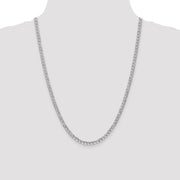14K White Gold 4.3mm Semi-Solid Curb with Lobster Clasp Chain