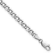 14K White Gold 4.3mm Semi-Solid Curb with Lobster Clasp Bracelet