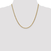 14K 3.35mm Semi-Solid Curb with Lobster Clasp Chain