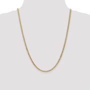 14K 3.35mm Semi-Solid Curb with Lobster Clasp Chain