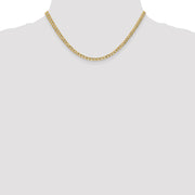 14K 4.3mm Semi-Solid Curb with Lobster Clasp Chain