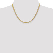 14K 4.3mm Semi-Solid Curb with Lobster Clasp Chain