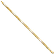 14K 4.3mm Semi-Solid Curb with Lobster Clasp Bracelet