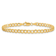 14K 4.3mm Semi-Solid Curb with Lobster Clasp Bracelet