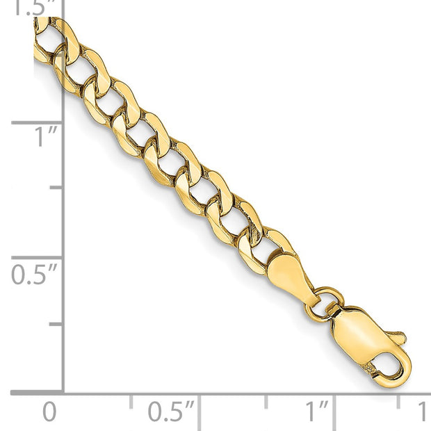 14K 4.3mm Semi-Solid Curb with Lobster Clasp Bracelet