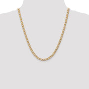 14K 5.25mm Semi-Solid Curb with Lobster Clasp Chain