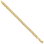 14K 6.5mm Semi-Solid Curb with Lobster Clasp Bracelet