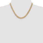 14K 7mm Semi-Solid Curb with Lobster Clasp Chain