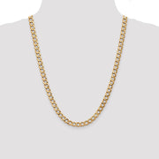 14K 7mm Semi-Solid Curb with Lobster Clasp Chain