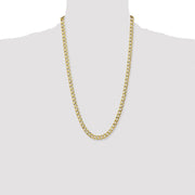 14K 7mm Semi-Solid Curb with Lobster Clasp Chain