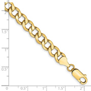 14K 7mm Semi-Solid Curb with Lobster Clasp Bracelet