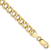 14K 7mm Semi-Solid Curb with Lobster Clasp Bracelet