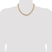 14K 9mm Semi-Solid Curb with Lobster Clasp Chain