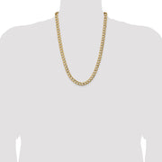 14K 9mm Semi-Solid Curb with Lobster Clasp Chain