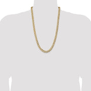 14K 9mm Semi-Solid Curb with Lobster Clasp Chain