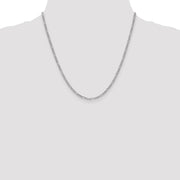 14K White Gold 2.5mm Semi-Solid Figaro with Lobster Clasp Chain