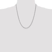 14K White Gold 2.5mm Semi-Solid Figaro with Lobster Clasp Chain