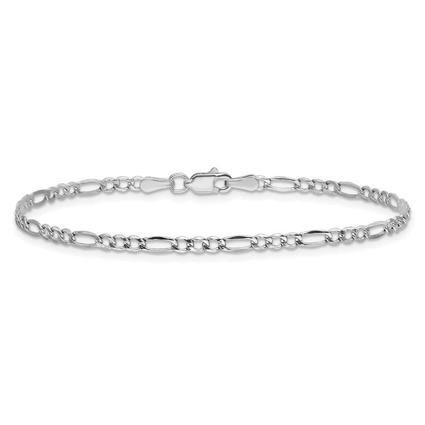 14k 2.5mm White Gold Figaro Chain