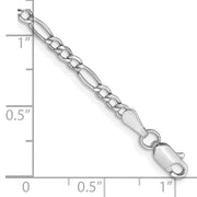 14k 2.5mm White Gold Figaro Chain