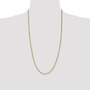 14K 2.5mm Semi-Solid Figaro with Lobster Clasp Chain
