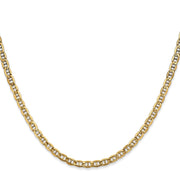 14K 3.2mm Semi-Solid Anchor with Lobster Clasp Chain