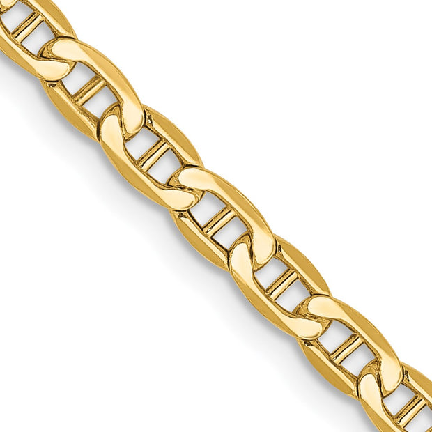 14K 3.2mm Semi-Solid Anchor with Lobster Clasp Chain