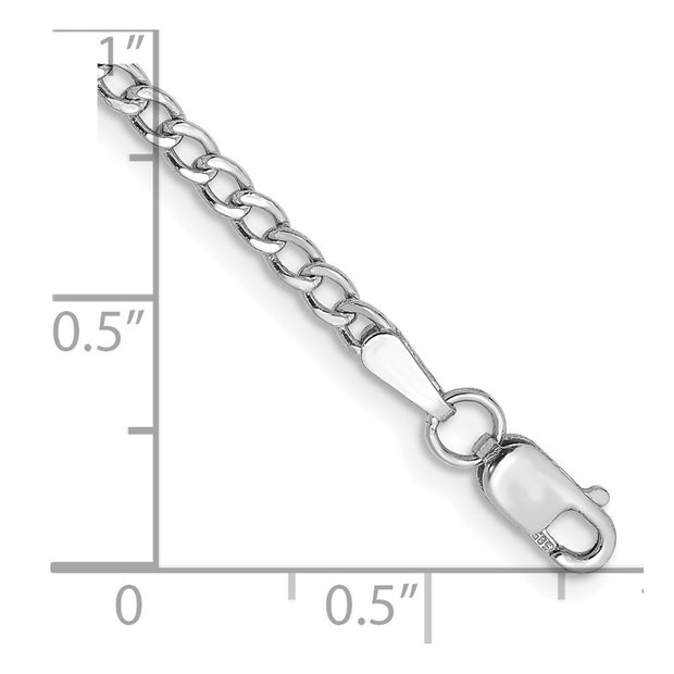 14k WG 2.5mm Semi-Solid Curb Link Chain