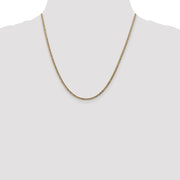 14K 2.5mm Semi-Solid Curb with Lobster Clasp Chain