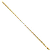 14K 2.5mm Semi-Solid Curb with Lobster Clasp Anklet
