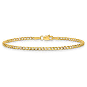 14K 2.5mm Semi-Solid Curb with Lobster Clasp Bracelet