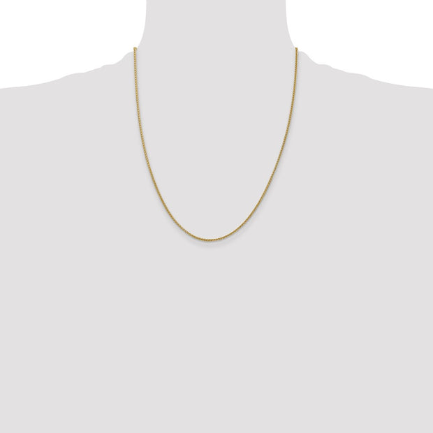 14K 1.55mm Semi-Solid Wheat with Lobster Clasp Chain