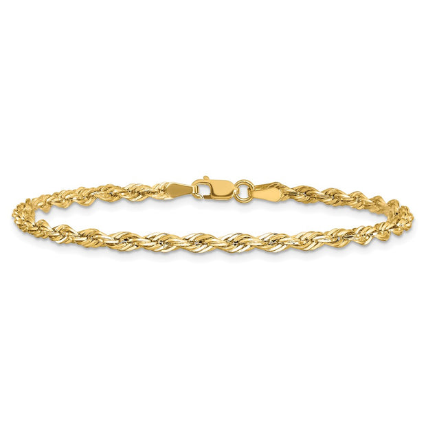 14K 3mm Semi Solid Rope with Lobster Clasp Chain