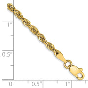 14K 2.8mm Semi Solid Rope with Lobster Clasp Chain