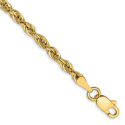 14K 2.8mm Semi Solid Rope with Lobster Clasp Chain