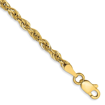 14K 2.8mm Semi Solid Rope with Lobster Clasp Chain