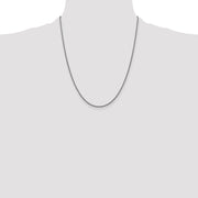 14K White Gold 1.5mm Semi-Solid Round Box with Lobster Clasp Chain