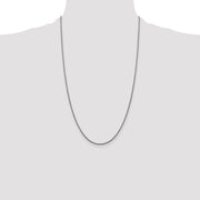 14K White Gold 1.5mm Semi-Solid Round Box with Lobster Clasp Chain