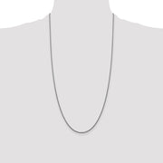 14K White Gold 1.5mm Semi-Solid Round Box with Lobster Clasp Chain