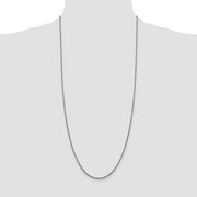 14K White Gold 1.5mm Semi-Solid Round Box with Lobster Clasp Chain