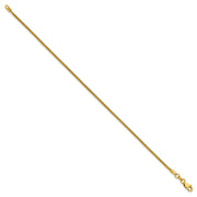 14K 1.5mm Semi-Solid Round Box with Lobster Clasp Bracelet