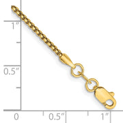 14K 1.5mm Semi-Solid Round Box with Lobster Clasp Bracelet
