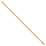 14K 2.45mm Semi-Solid Round Box with Lobster Clasp Bracelet