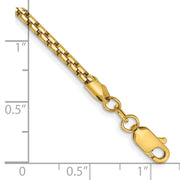14K 2.45mm Semi-Solid Round Box with Lobster Clasp Bracelet