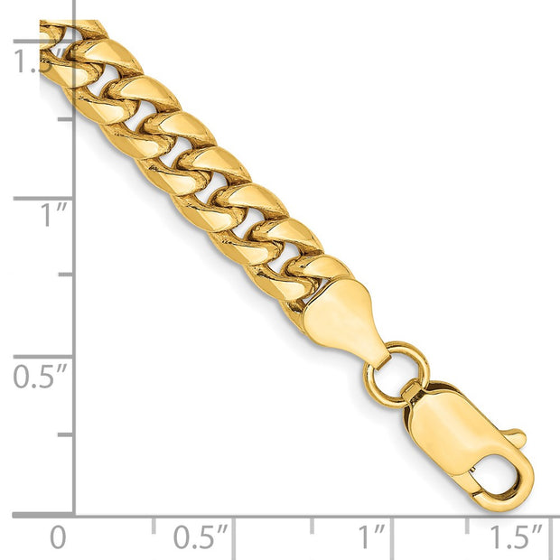 14K 6mm Semi-Solid Miami Cuban with Lobster Clasp Bracelet