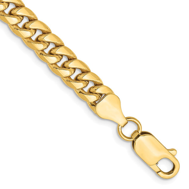14K 6mm Semi-Solid Miami Cuban with Lobster Clasp Bracelet