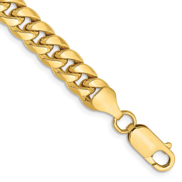 14K 6.75mm Semi-Solid Miami Cuban with Lobster Clasp Bracelet