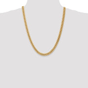 14K 7.3mm Semi-Solid Miami Cuban with Lobster Clasp Chain