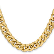14K 11mm Semi-Solid Miami Cuban with Lobster Clasp Chain