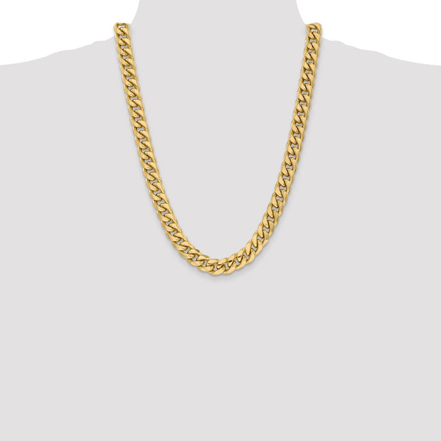 14K 11mm Semi-Solid Miami Cuban with Lobster Clasp Chain