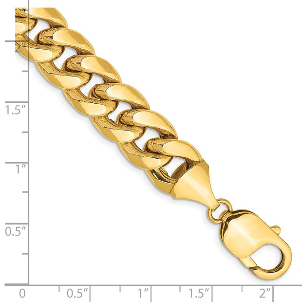14K 11mm Semi-Solid Miami Cuban with Lobster Clasp Bracelet